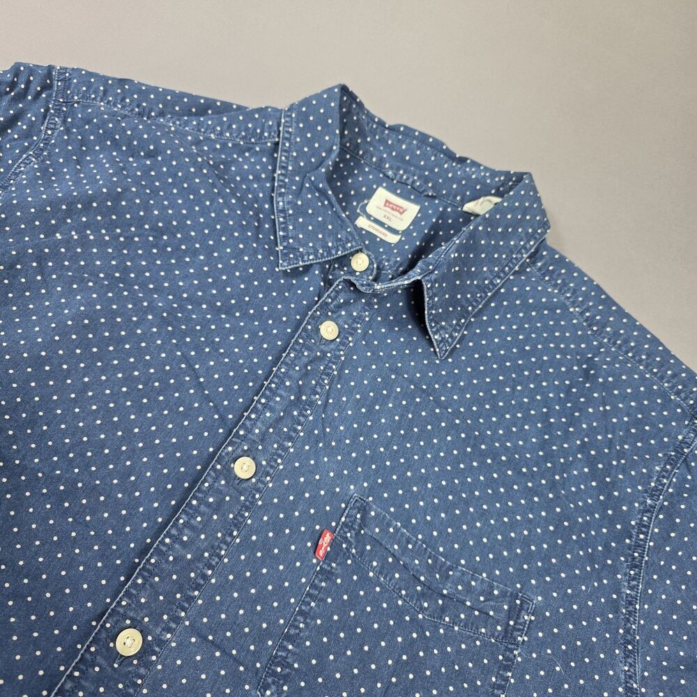 Levi's Polka Dot Short Sleeve Button Down Shirt Men's Size XXL Standard